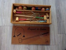 Jeu de croquet de salon à 5 marteaux, avec sa boîte