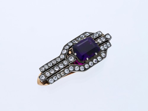 Broche ancienne améthyste