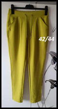 Beau pantalon chic vert, tissus épais T: 42/44