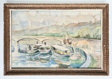 Aquarelle anonyme bord du