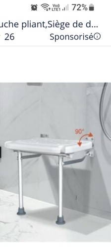 Siège douche pliable - siège, de