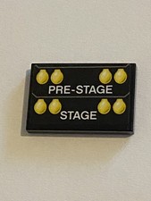 LEGO Black Tile 2 x 3 White PRE-STAGE STAGE Yellow Sticker 26603pb150 Set 42103