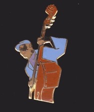 Pin's Folies ❤️ Rare Enamel Badge  Music jazz contrebasse #6 US