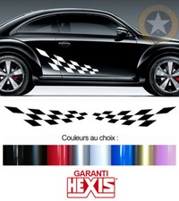 2 BANDES DAMIERS POUR VW NEW BEETLE DECOR RACING PORTIERES STICKER BD426AF