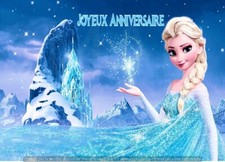 Elsa. Déco de gâteau comestible. Feuille de sucre, rectangulaire 21x29,5cm.