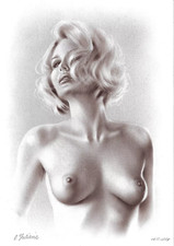 Portrait de femme nue huile