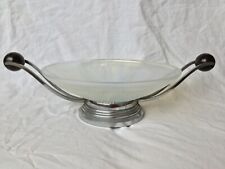COUPE FRUIT VERRE OPALESCENT CHROME BOULE BOIS ART DECO EDMOND ETLING