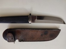 Couteau TANTO avec étui en cuir. Fabriqué au Japon 1980