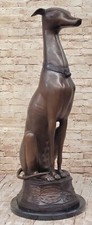 37 " Grand Italien Lévrier Avec Spéciale Patine Bronze Œuvre Sculpture Animal