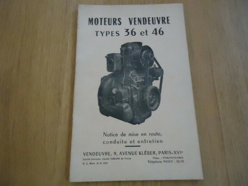 Notice moteurs vendeuvre - moteurs,