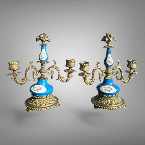 Paire candelabres bronze - en,