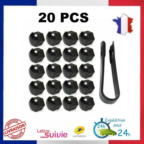 20pcs 17mm noir auto - noir, moyeu