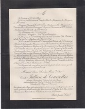 1892 Faire-part décès Charles JULLIEN de COURCELLES - Paris