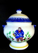 SUCRIER Bonbonnière Faience Bretagne Breiz Bréhat Earthenware (comme Quimper) !