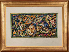 HENRI LAFFITE (1885-1977) ELEVE DE RODIN - MAQUETTE FRESQUE 1974 (792)