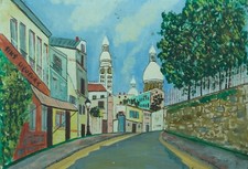 Ancien charmant tableau Vue
