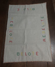 Tapis de belote vintage lin