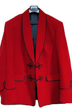 Hommes Rouge Fumer Vestes Dr Who Style Velours Mariage Dîner Manteaux Halloween