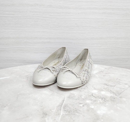 Chanel ballerines grises 25b - ballerines,