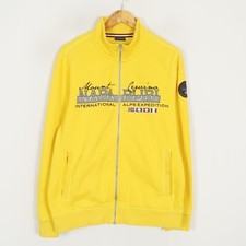 Pull femme NAPAPIJRI taille XL fermeture éclair intégrale jaune col simili coton