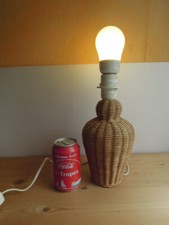 Lampe en Rotin Osier Vintage
