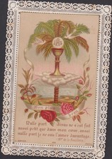 SUBERBE CANIVET ANCIEN IMAGE PIEUSE DENTELLE PAPIER-MON PLUS BEAU JOUR/ED.DOPTER