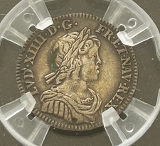 LOUIS XIV Douzième écu 1644, rose entre 2 points, Paris