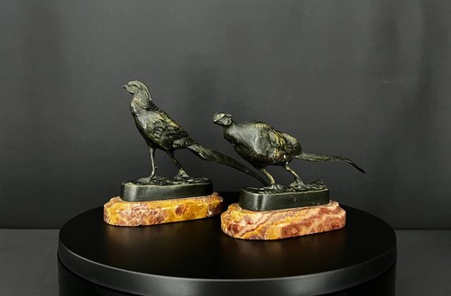 Paire faisans bronze - paire,