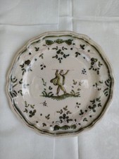 Assiette en faïence décor vert,Bordeaux? Sud Ouest 18 XVIIIème