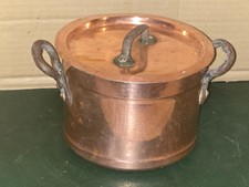 petite cocotte en cuivre étamé - diametre 126 mm - WW2