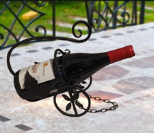 Porte Bouteille Stand - Fer Forgé - Décors Feuilles vigne - Vintage Années 1970