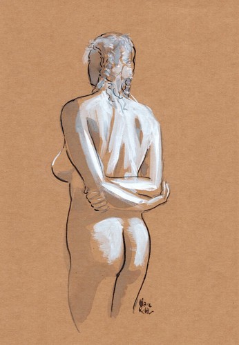Nude dessin original femme - nu,