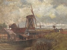 Peinture Huile Carton XIXe A