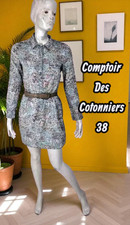 Comptoir des Cotonniers Taille 38 Superbe robe manches longues bleu gris