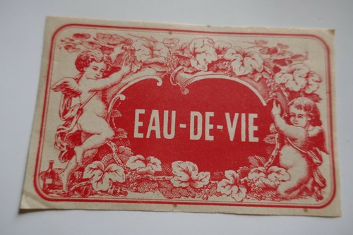Etiquette très ancienne eau - ancienne,