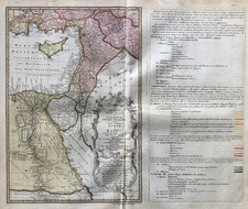 Chypre Égypte Israël Terre Sainte Carte Homann Gravure Sur Cuivre