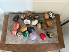 Lot Œuf Bois Verre Décoratif