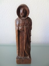 ancienne statue religieuse signée MOREL en bois sculpté un moine objet église