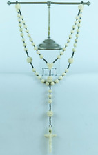 19tH c beautiful & Rare French carved  Rosary stanhope cross St benedict Labre