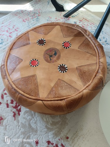 Pouf marocain cuir - en,