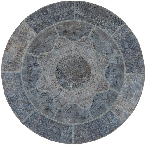 Tapis patchwork rond vintage - rond,