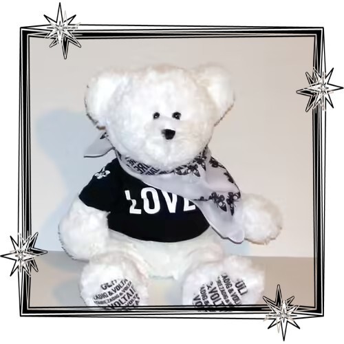 Peluche ours love blanc - -,