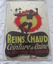 ANCIENNE PLAQUE EN VERRE CEINTURE DE LAINE DU DOCTEUR M. GIBAUD PAR ROBYS