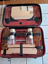 ancienne trousse de toilette de voyage années 50/60 en cuir