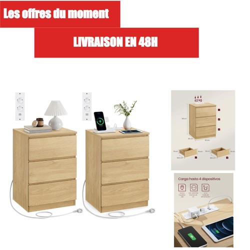 Vasagle table chevet - chevet, avec