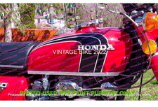 HONDA CB 350 K3 K4 SUPER SPORT 71-73 RÉSERVOIR ESSENCE ACIER ROUGE NOIR + BOU...