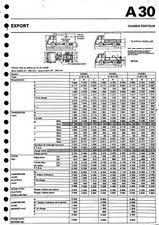 RENAULT TRUCKS EXPORT / A 30 CHASSIS PORTEUR /  FICHE TECHNIQUE