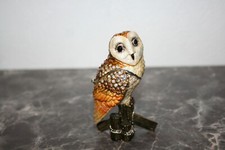 boite à bijoux chouette en métal émaillé style fabergé