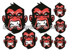 VTT Surf Bike Mad Crazy Monkey bad 8 autocollants décalcomanies casque moto v...