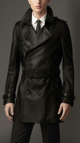 Homme manteau cuir élégant - homme,
